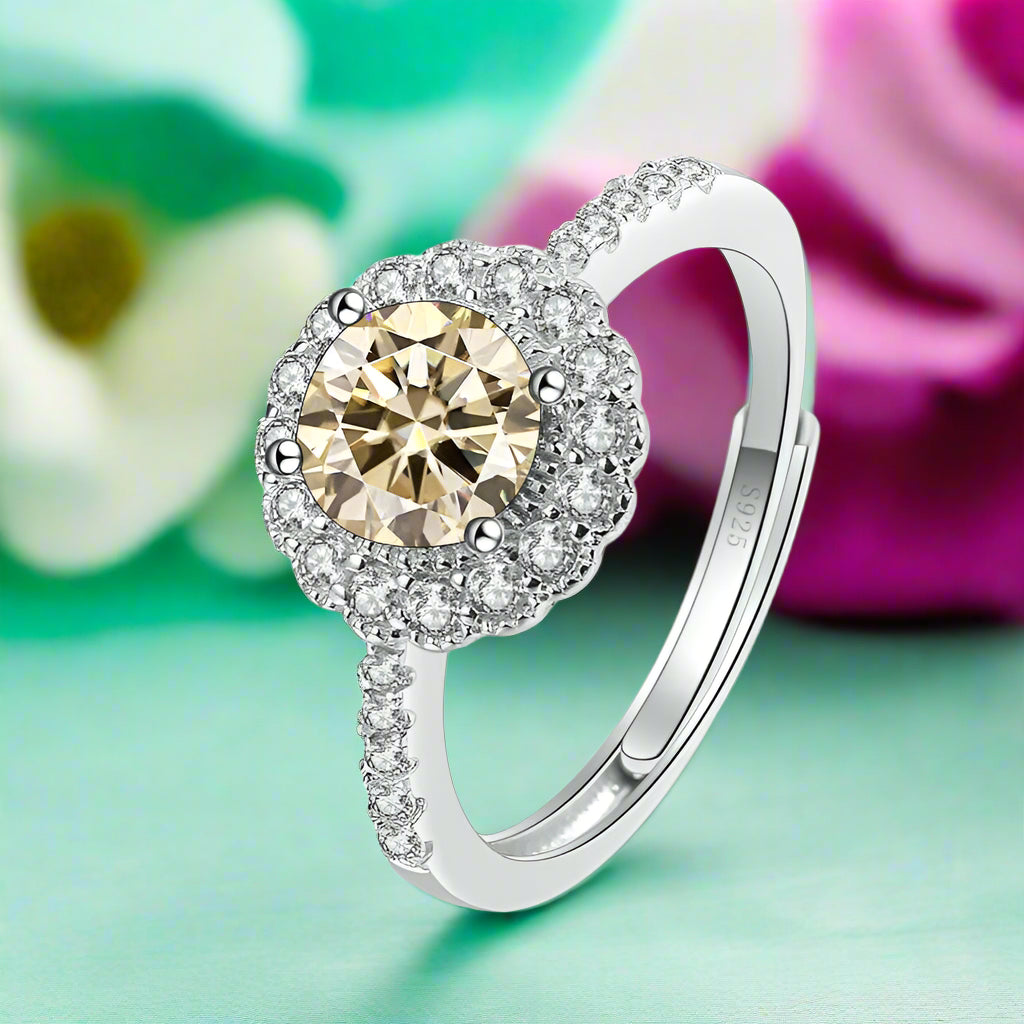 1.0 Ct Round Diamond Adjustable Engagement Ring-Evani Naomi Jewelry