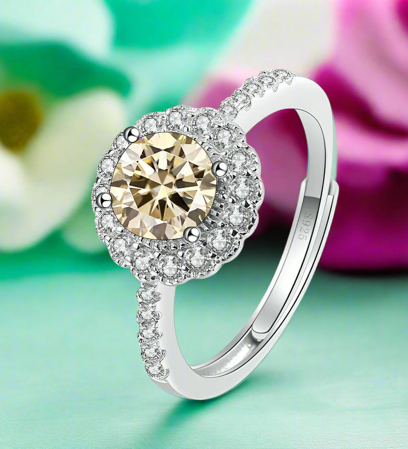 1.0 Ct Round Diamond Adjustable Engagement Ring-Evani Naomi Jewelry
