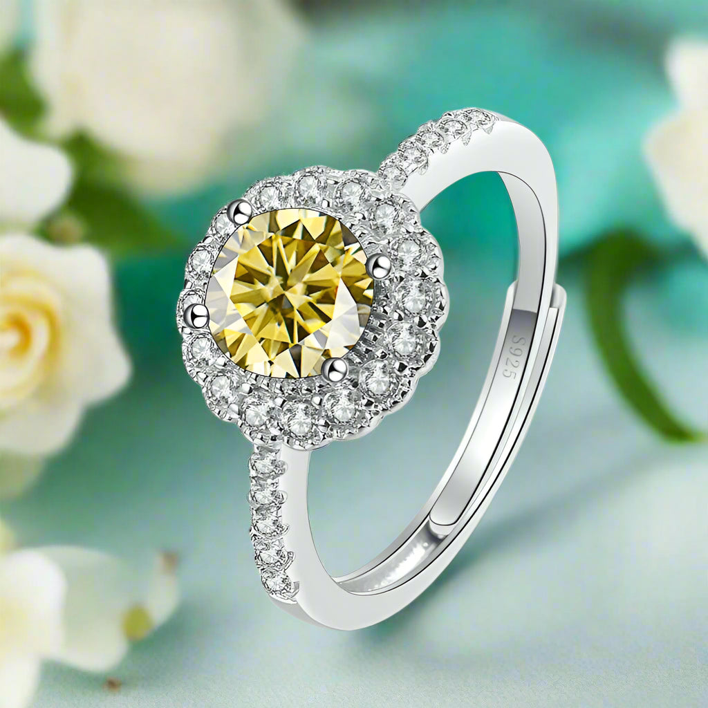 1.0 Ct Round Diamond Adjustable Engagement Ring-Evani Naomi Jewelry
