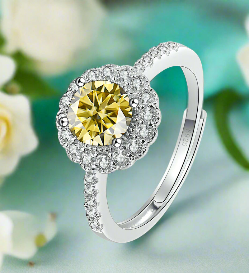 1.0 Ct Round Diamond Adjustable Engagement Ring-Evani Naomi Jewelry