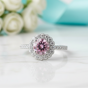 1.0 Ct Round Cut Tourmaline Adjustable Engagement Ring