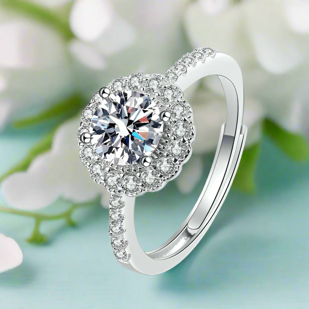 1.0 Ct Round Diamond Adjustable Engagement Ring-Evani Naomi Jewelry