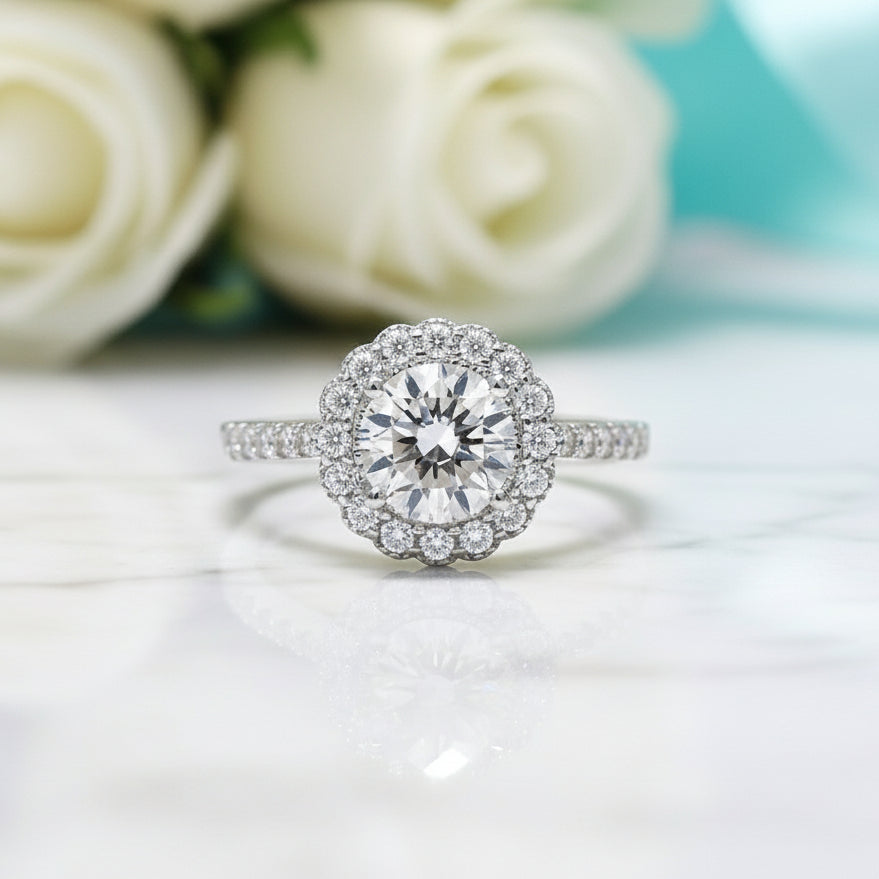 1.0 Ct Round Cut Diamond Birthstone Adjustable Engagement Ring-Evani Jewelry