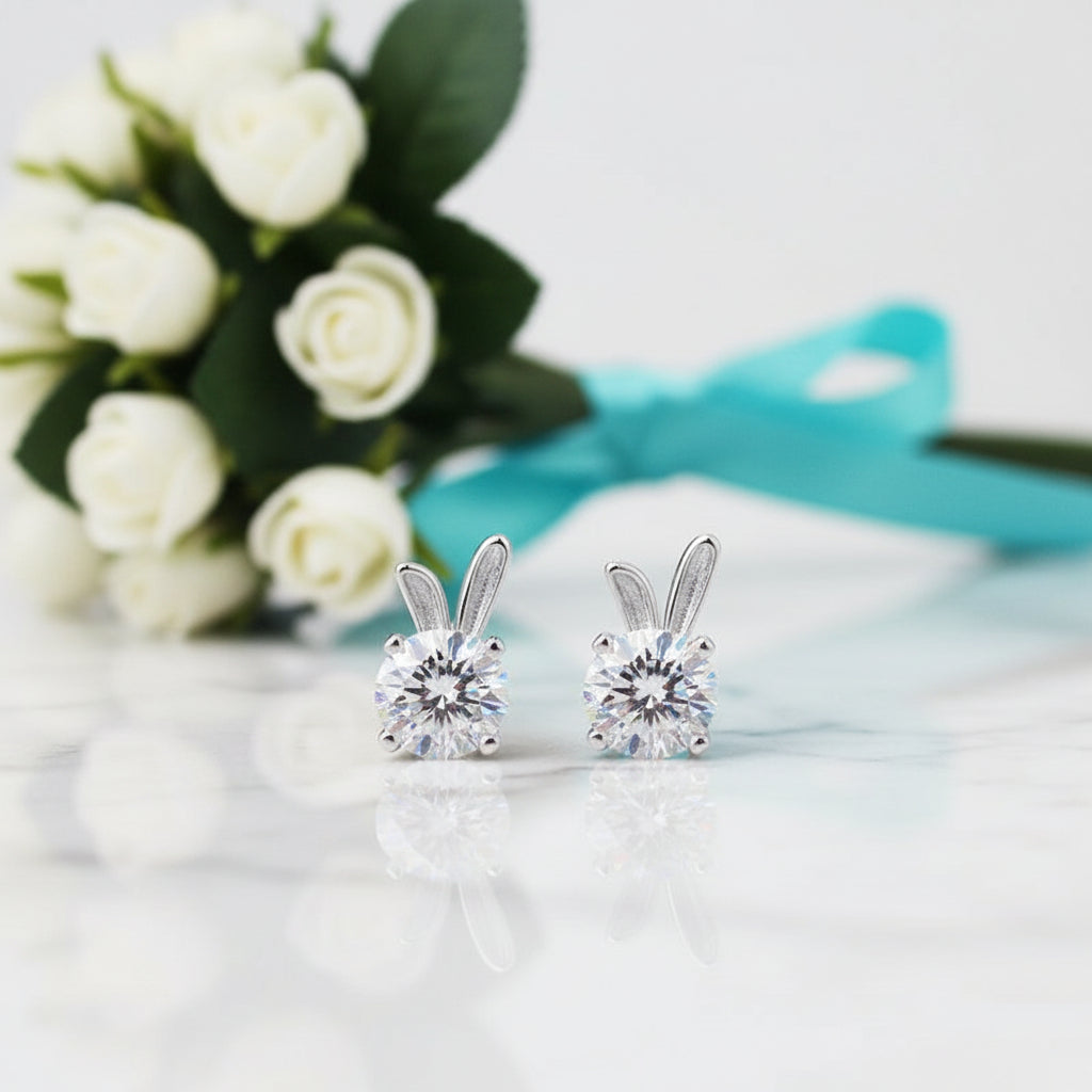 1.0 Ct Round Diamond Bunny Jewelry Set-Evani Jewelry