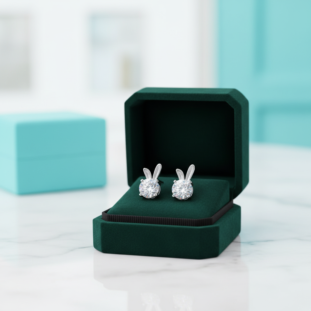 1.0 Ct Round Diamond OptionBunny Jewelry Set