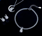1.0 Ct Round Diamond Bunny Jewelry Set-Evani Naomi Jewelry