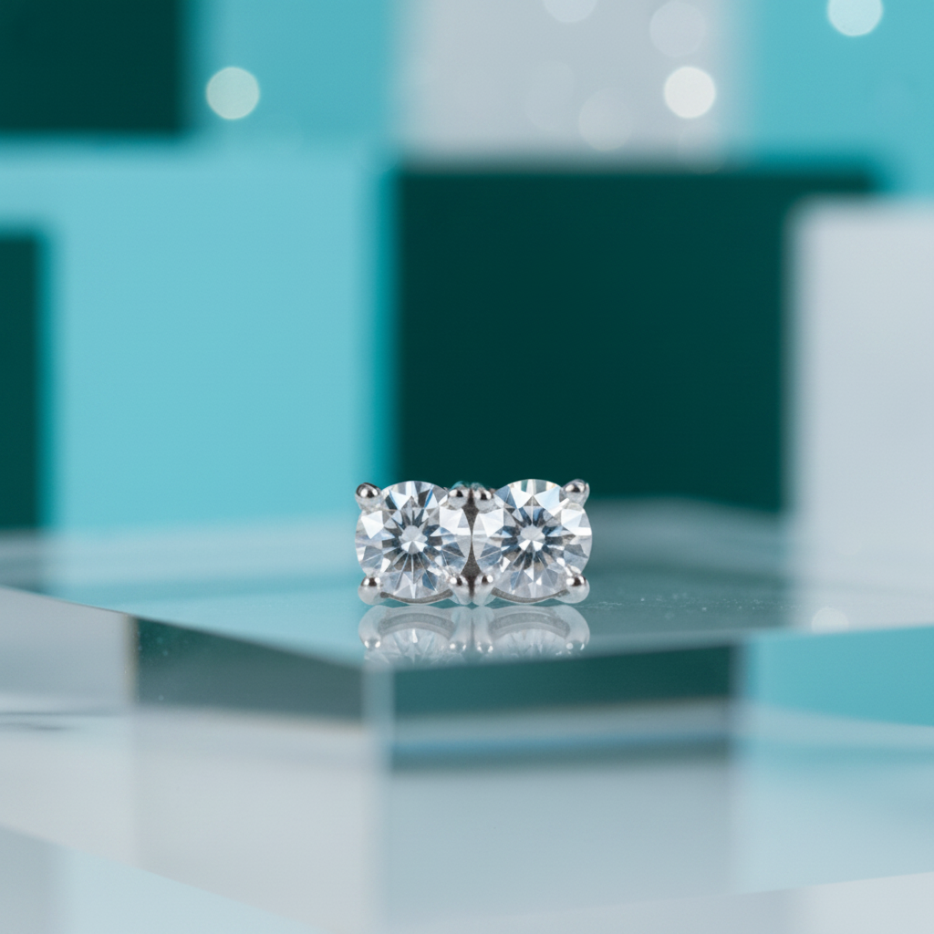 1.0 Ct Round Diamond Cow Head Stud Earrings-Evani Jewelry