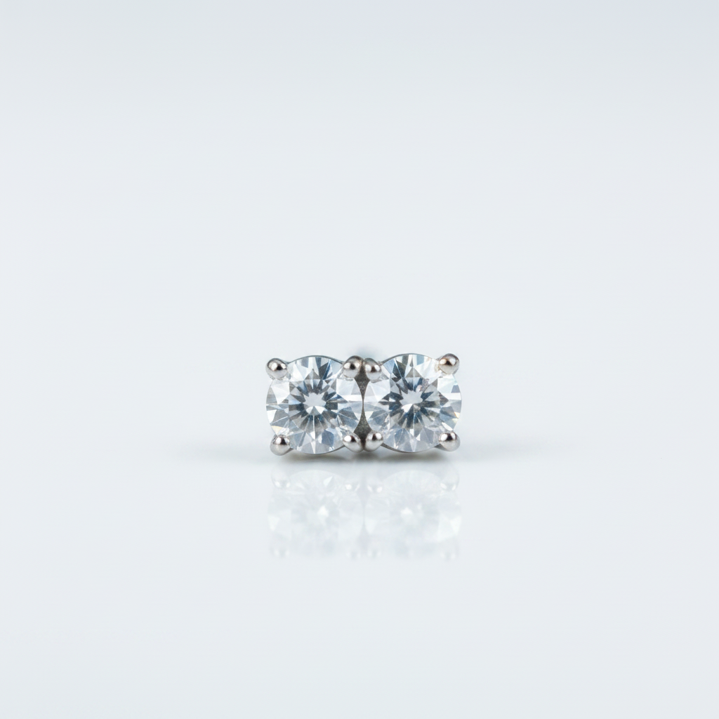 1.0 Ct Round Diamond OptionCow Head Stud Earrings
