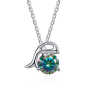 1.0 Ct Round Diamond Dolphin Pendant Necklace-Evani Naomi Jewelry