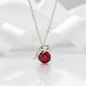 1.0 Ct Round Cut Ruby Dolphin Pendant Necklace-Evani Jewelry