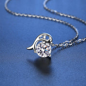1.0 Ct Round Diamond Dolphin Pendant Necklace-Evani Naomi Jewelry