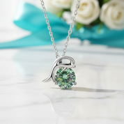 1.0 Ct Round Cut Peridot Dolphin Pendant Necklace-Evani Jewelry