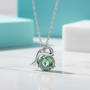 1.0 Ct Round Cut Peridot Dolphin Pendant Necklace-Evani Jewelry
