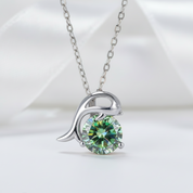 1.0 Ct Round Cut Peridot Dolphin Pendant Necklace-Evani Jewelry