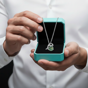 1.0 Ct Round Cut Peridot Dolphin Pendant Necklace-Evani Jewelry