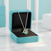 1.0 Ct Round Cut Peridot Dolphin Pendant Necklace-Evani Jewelry