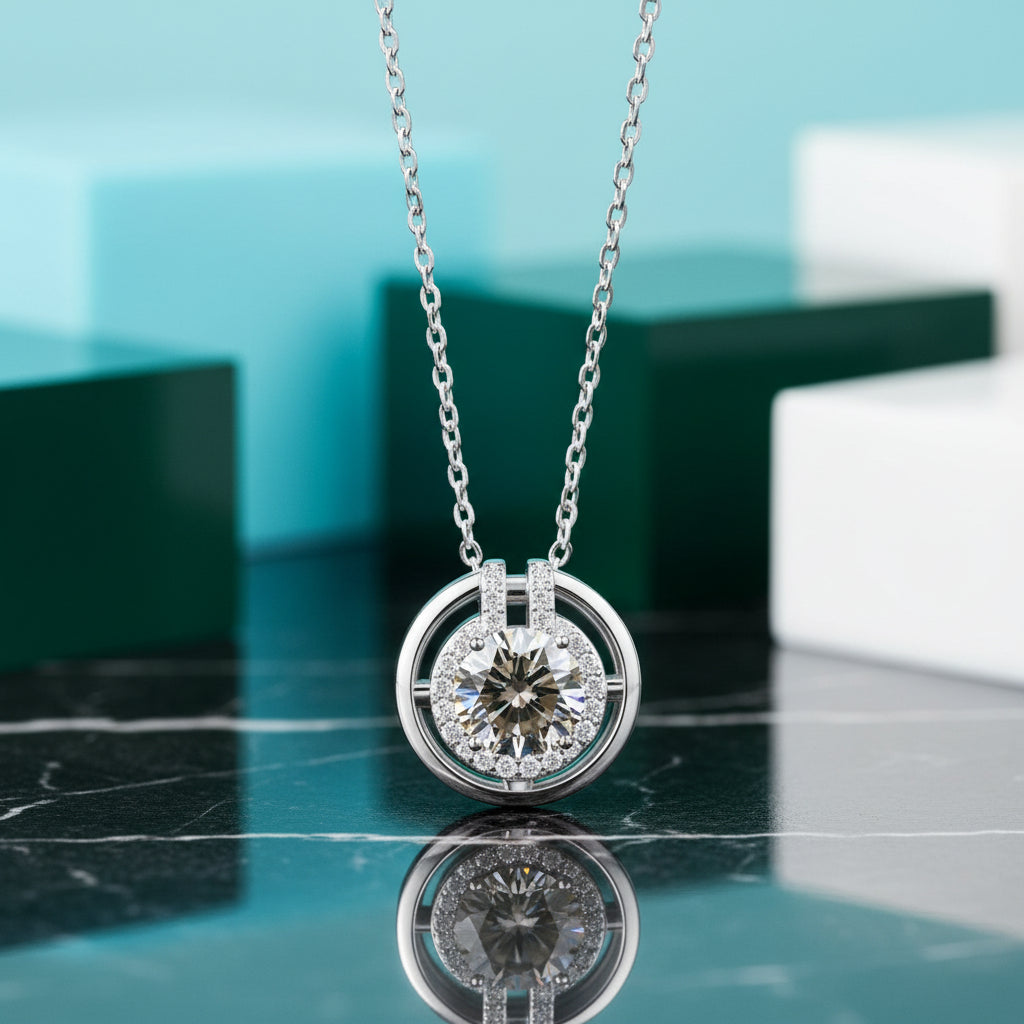 1.0 Ct Round Diamond Elegant Necklace-Evani Jewelry