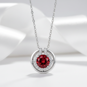 1.0 Ct Ruby Round Cut Elegant Necklace-Evani Jewelry