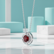 1.0 Ct Ruby Round Cut Elegant Necklace-Evani Jewelry