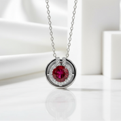 1.0 Ct Round Cut Garnet Elegant Necklace