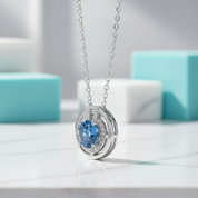 1.0 Ct Round Cut Sapphire Birthstone Elegant Necklace-Evani Jewelry