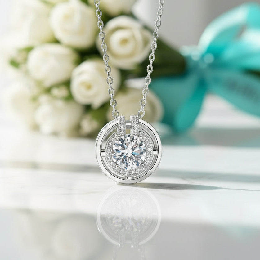1.0 Ct Round Cut Diamond Birthstone Elegant Necklace-Evani Jewelry