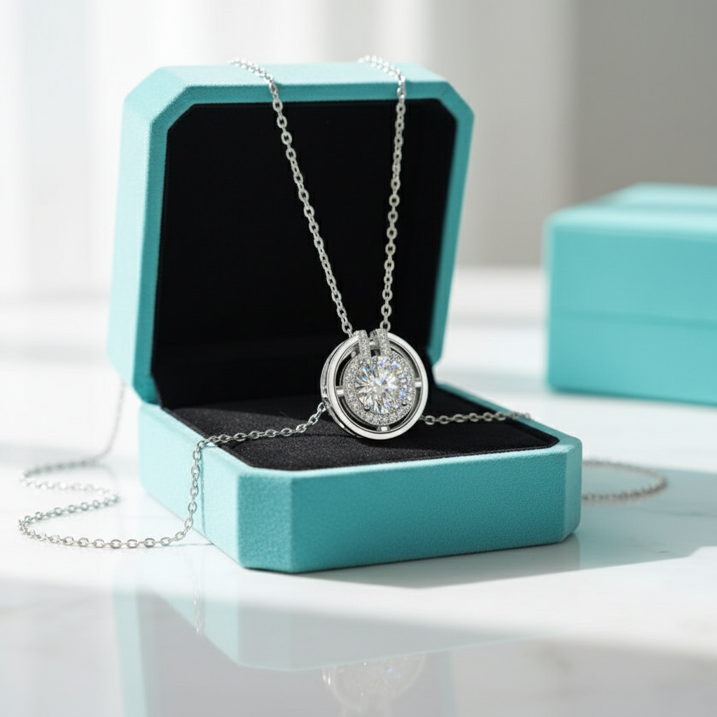 1.0 Ct Round Cut Diamond Birthstone Elegant Necklace-Evani Jewelry