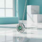 1.0 Ct Round Cut Peridot Birthstone Elegant Necklace-Evani Jewelry