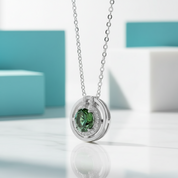 1.0 Ct Emerald Birthstone Round Cut Elegant Necklace-Evani Jewelry