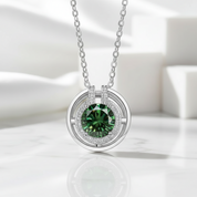 1.0 Ct Emerald Birthstone Round Cut Elegant Necklace-Evani Jewelry