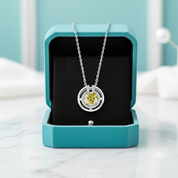 1.0 Ct Round Cut Elegant Topaz and Citrine Necklace