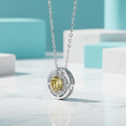 1.0 Ct Round Cut Elegant Topaz and Citrine Necklace