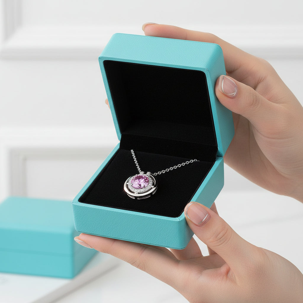 1.0 Ct Round Cut Tourmaline Birthstone Elegant Necklace-Evani Jewelry