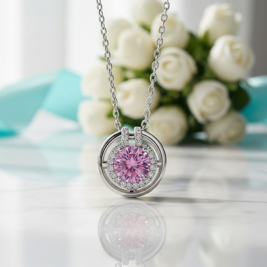 1.0 Ct Round Cut Tourmaline Birthstone Elegant Necklace - Evani Naomi Jewelry