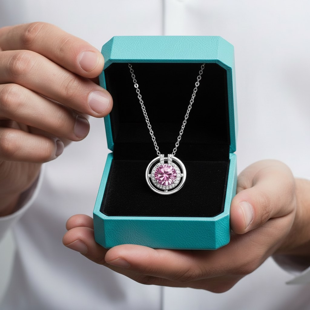 1.0 Ct Round Cut Tourmaline Birthstone Elegant Necklace - Evani Naomi Jewelry