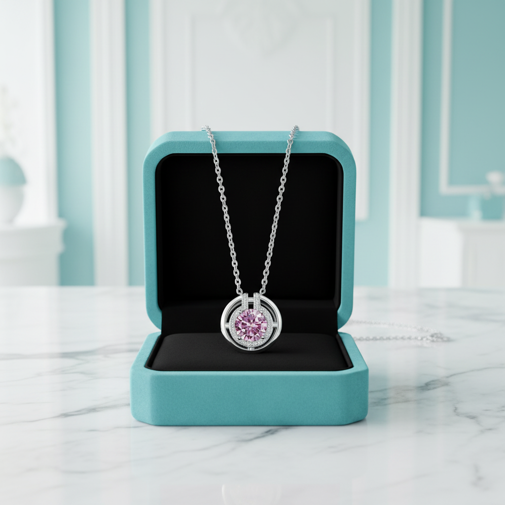 1.0 Ct Round Cut Tourmaline Birthstone Elegant Necklace - Evani Naomi Jewelry