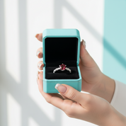 1.0 Ct Round Cut Ruby Engagement Ring-Evani Jewelry