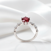 1.0 Ct Round Cut Ruby Engagement Ring-Evani Jewelry
