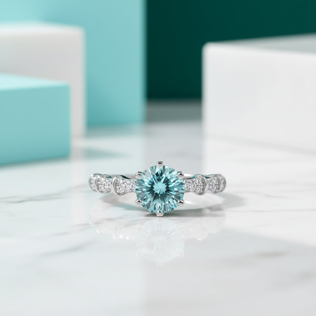 1.0 Ct Round Diamond Engagement Ring-Evani Jewelry