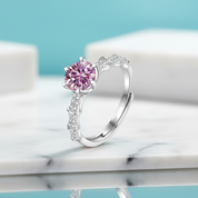 1.0 Ct Round Cut Tourmaline Birthstone Engagement Ring