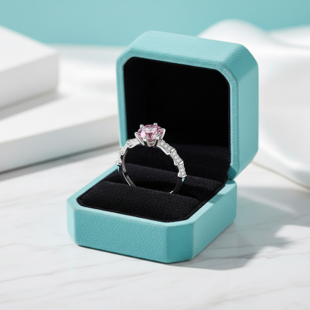 1.0 Ct Round Cut Tourmaline Birthstone Engagement Ring - Evani Naomi Jewelry