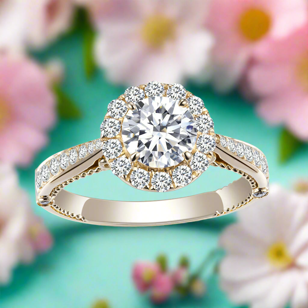 1.0 Ct Round Diamond Engagement Ring-Evani Naomi Jewelry