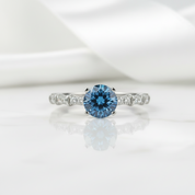 1.0 Ct Sapphire Round Cut Birthstone Engagement Ring
