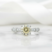 1.0 Ct Round Cut Birthstone Topaz and Citrine Engagement Ring