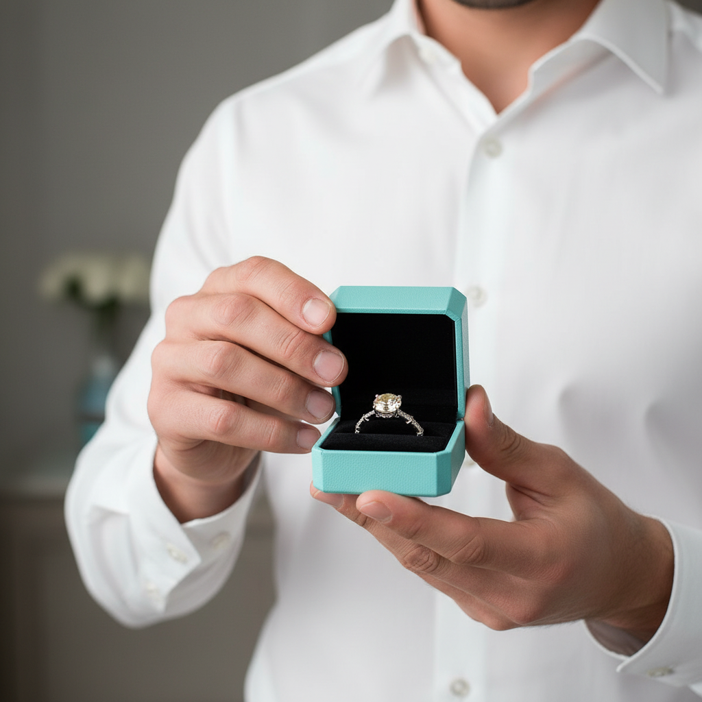 1.0 Ct Round Cut Birthstone Topaz and Citrine Engagement Ring