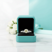 1.0 Ct Round Cut Birthstone Topaz and Citrine Engagement Ring