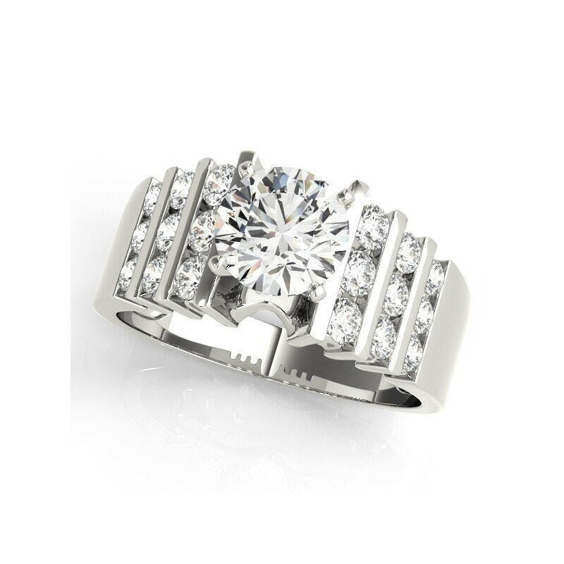 1.0 Ct Round Diamond Engagement Ring Set-Evani Jewelry