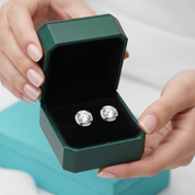 1.0 Ct Round Diamond Option Flower Design Stud Earrings