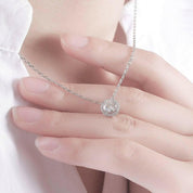 1.0 Ct Round Diamond Halo Pedant Necklace-Evani Naomi Jewelry