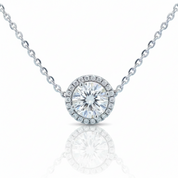 1.0 Ct Round Diamond OptionHalo Pedant Necklace
